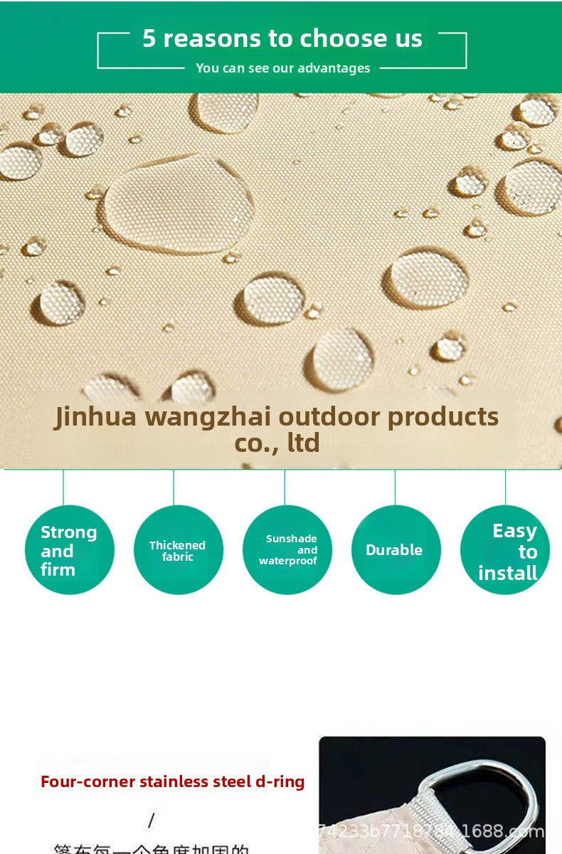 210D Courtyard Garden Rainproof Four-Corner Sunshade Sail Outdoor Sun Protection Balcony Waterproof Sunshade Sail Car Sunshade Awning