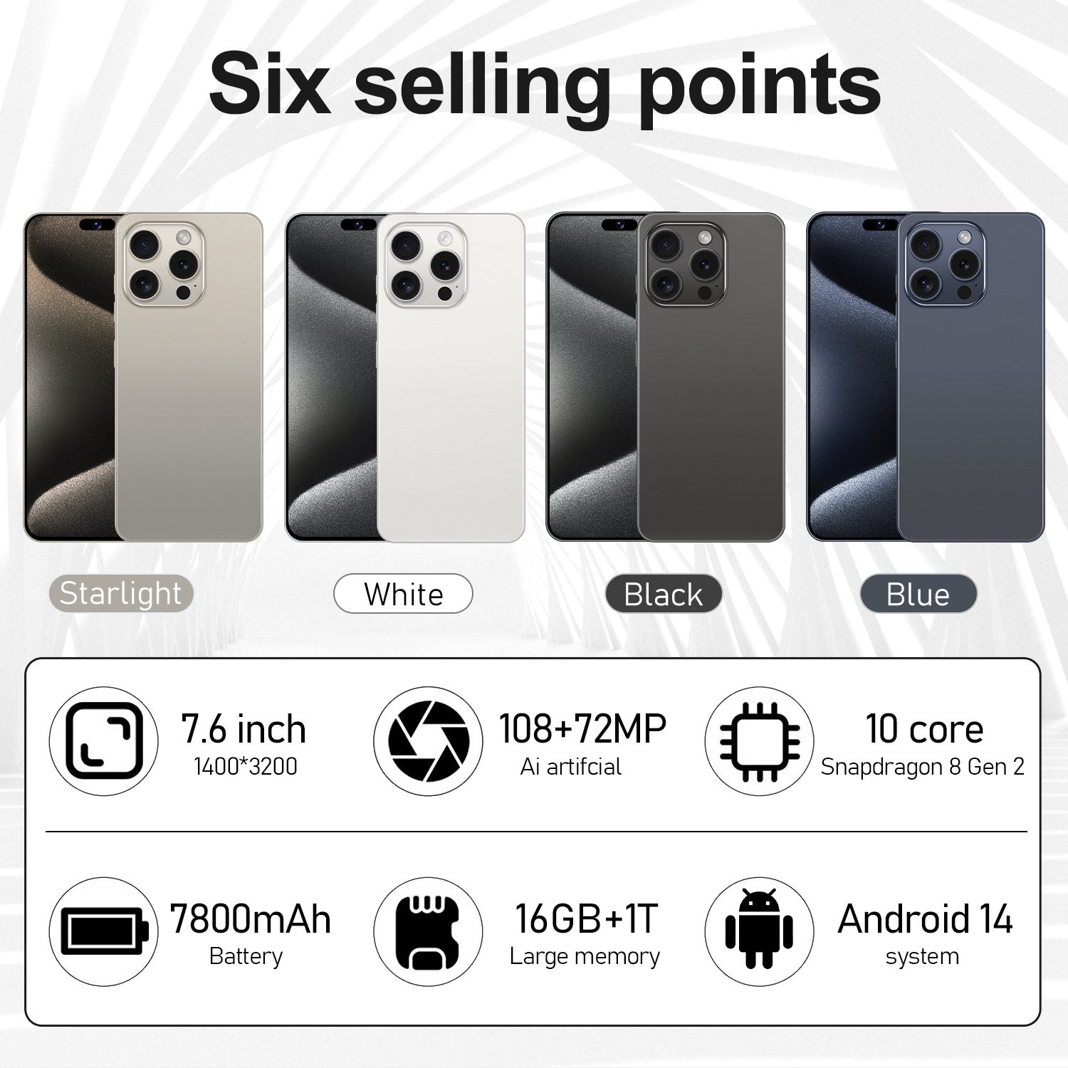 i15Pro Max In-stock New Android Smartphone16+1T Low Price(Popular)