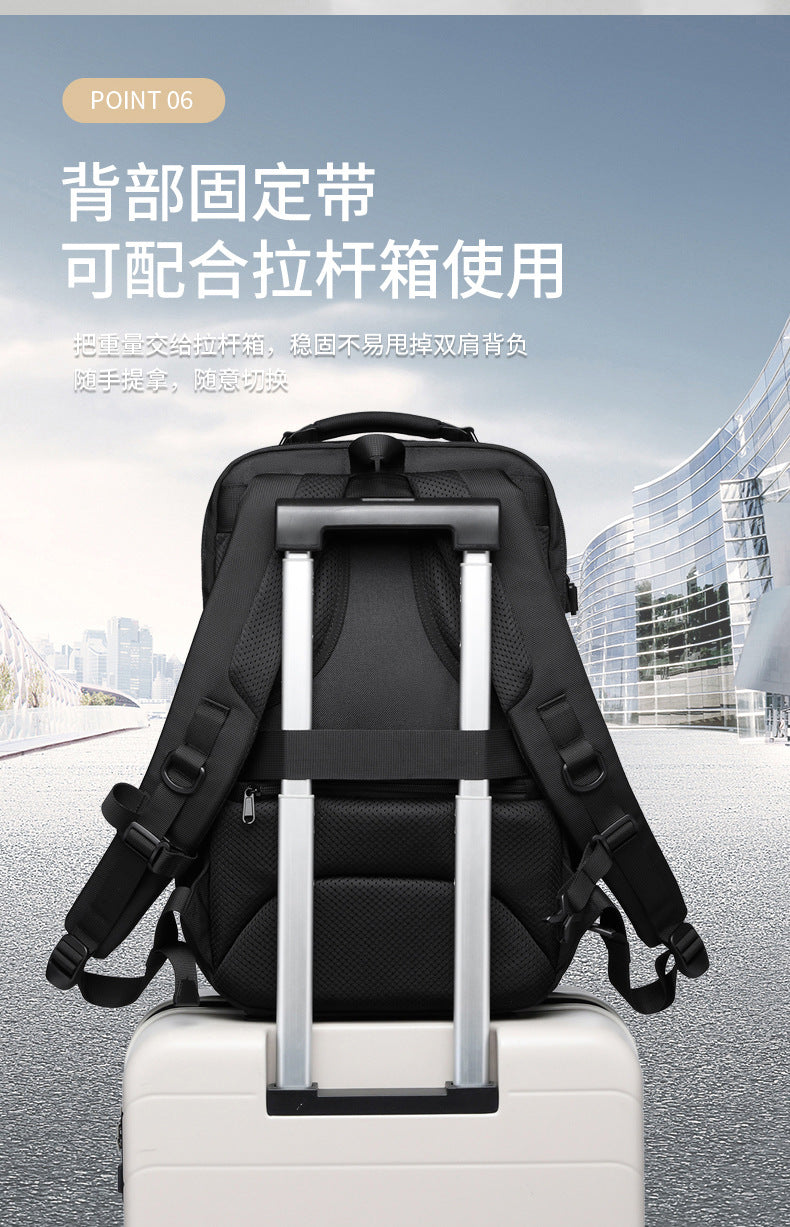 OZUKO Business Backpack Men's Commuting Computer Backpack Waterproof Large Capacity Business Travel Portable Men's Bag