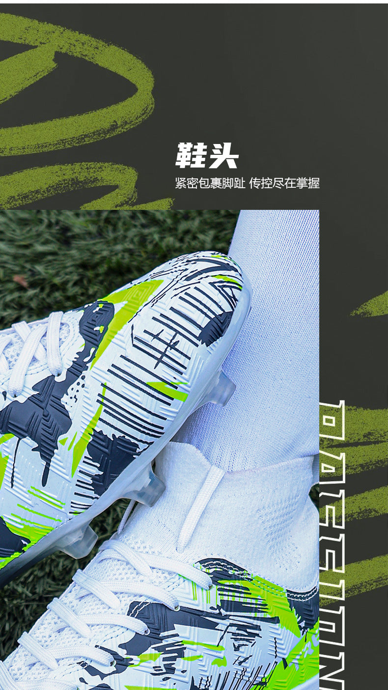 CICERO High quality professional football shoes for men and women FG Long Spike Anti-Slip Wear-Resistant Youth Practical Competition Training Shoes