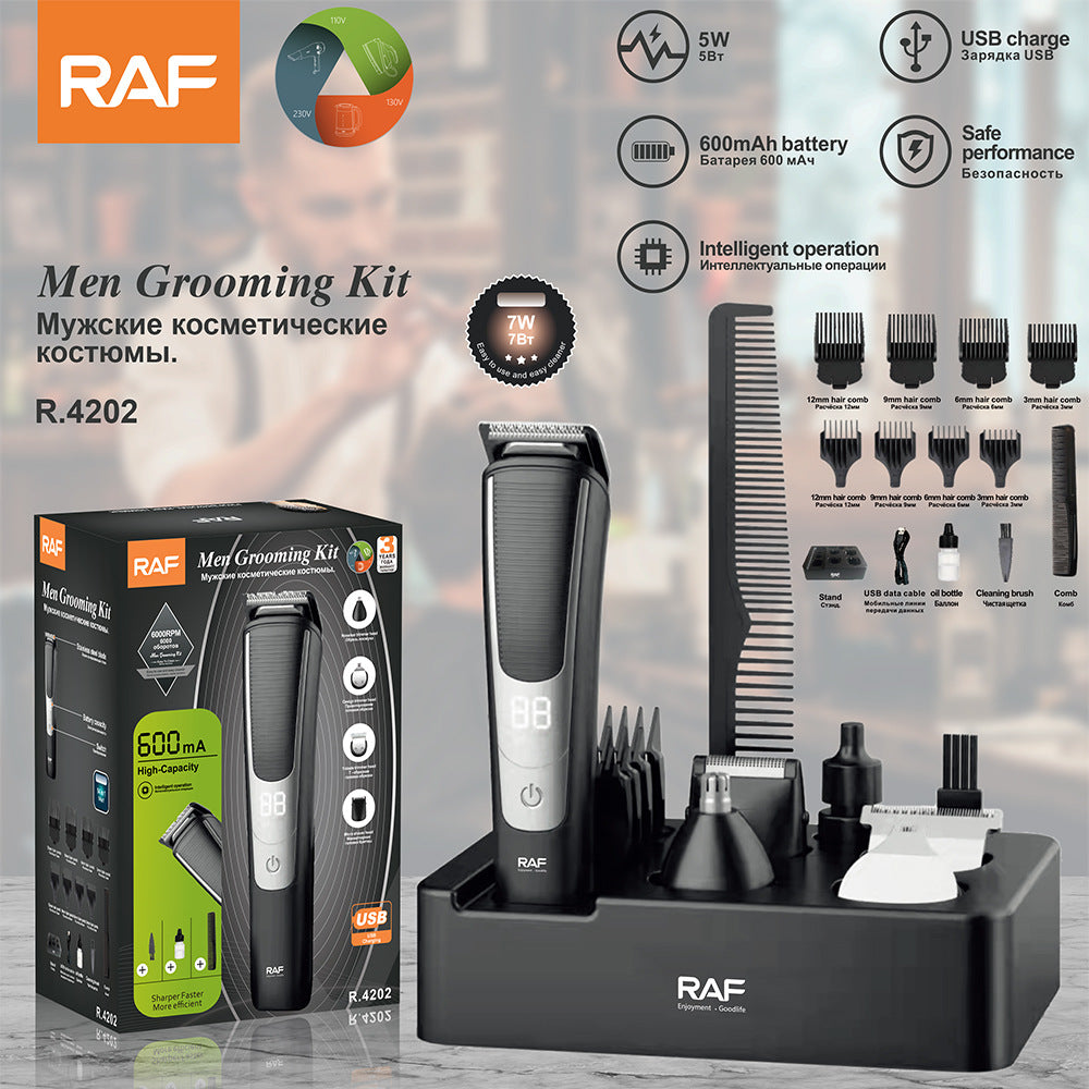 RAF European Standard Razor Men's daily necessities set rechargeable hair clipper razor usb R.4202