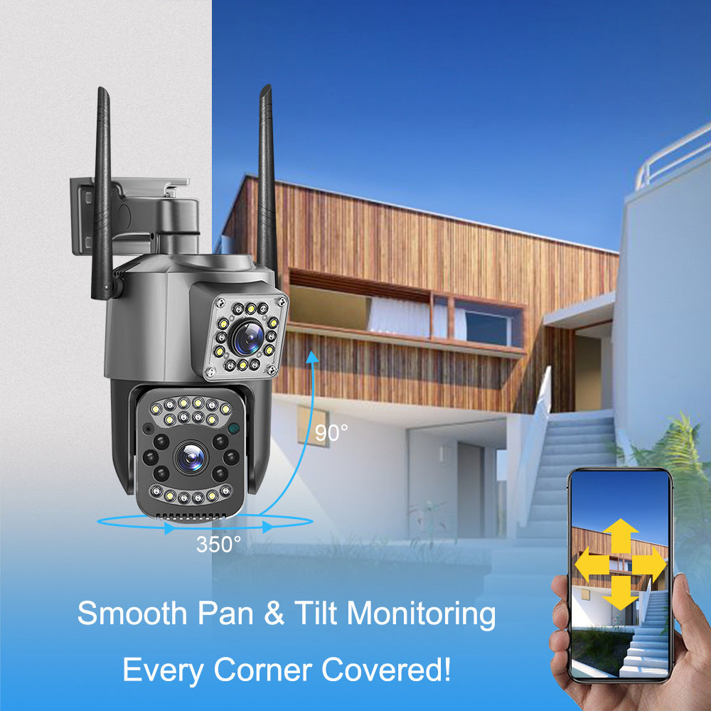 V380Outdoor surveillance camera for home use with dual screen and wireless dual lens WiFi Remote HD Dome Camera Night Vision
