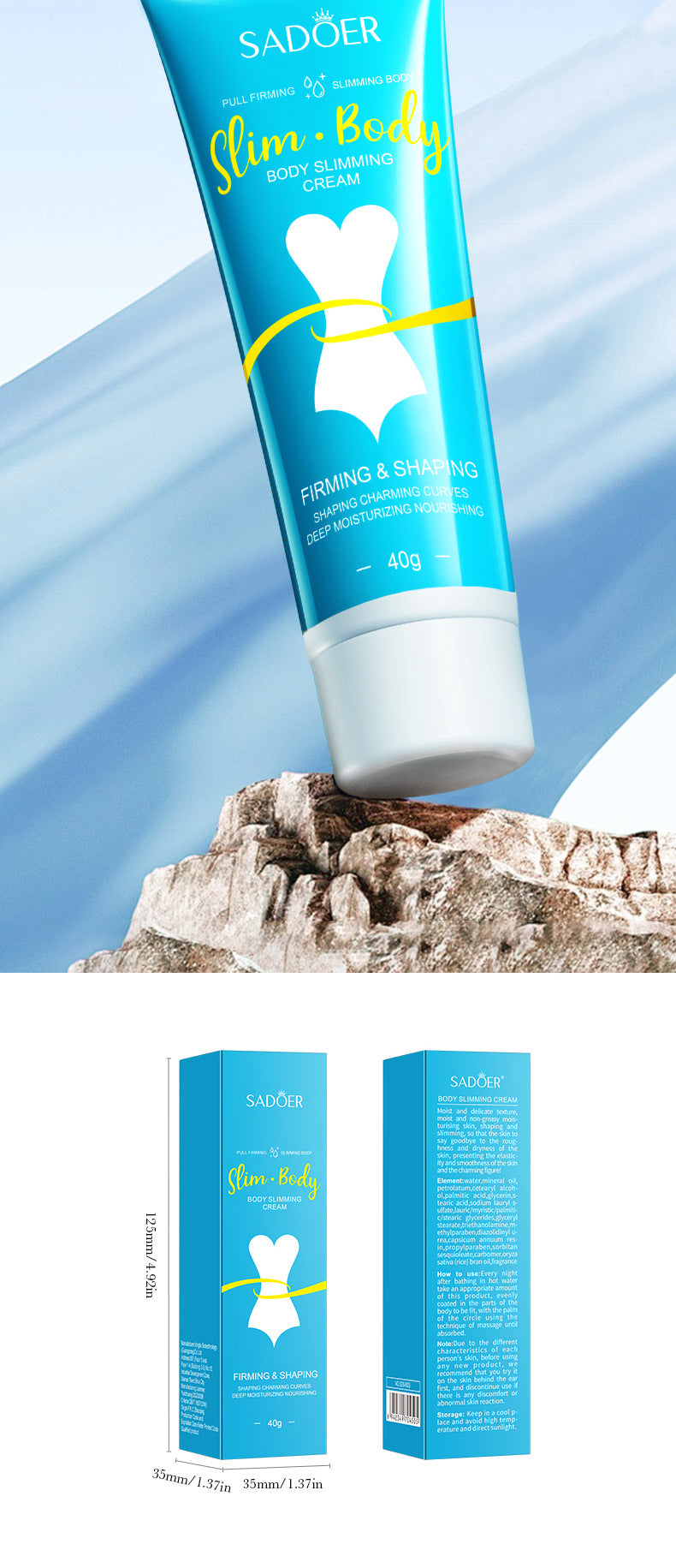 Slimming Cream SADOER Body Shaping Care Products  Foreign Trade Live Streaming Skincare Manufacturer Wholesale