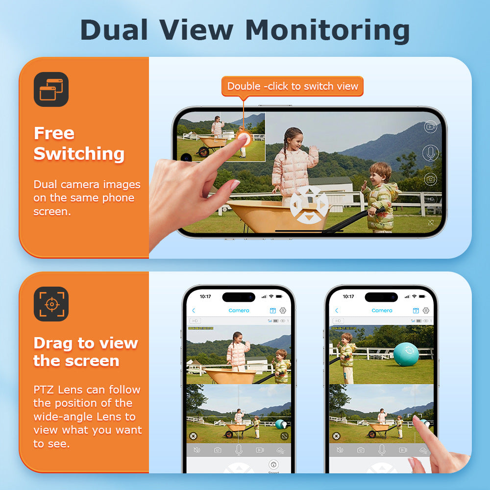 Outdoor4G Wireless HD Three Lens Solar Camera600Wan Remote Early Warning Fish Pond15Camera