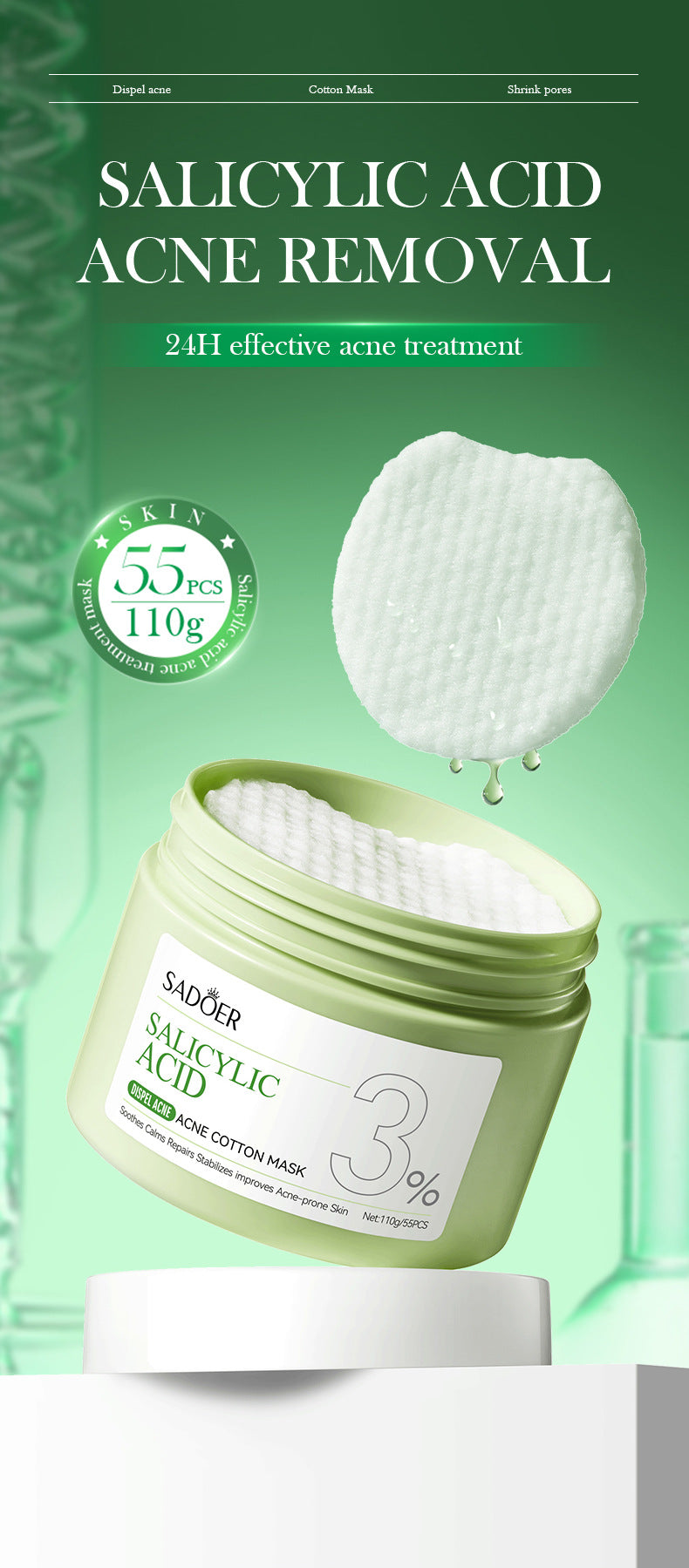 Salicylic Acid Skincare Series SADOER Anti-acne Amino Acid Moisturizing and Hydrating Skin Care Products  Foreign Trade Approval