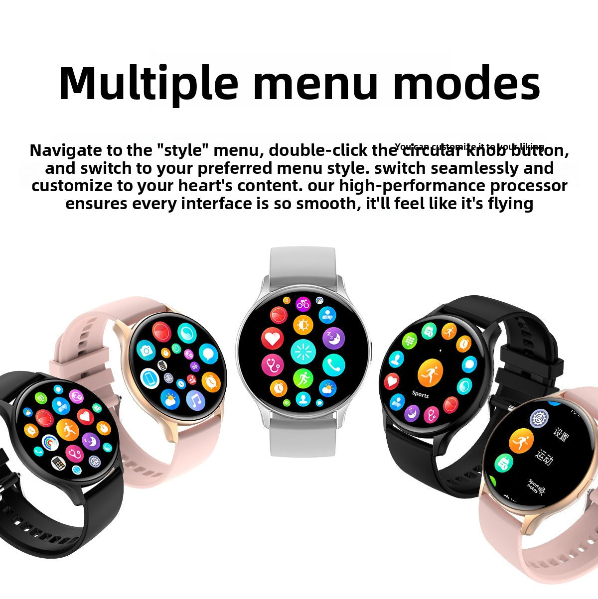 HK89Watch Bluetooth Message Call Heart Rate Monitoring Exercise Blood Oxygen AMOLED Multi-Dial Switching Smart
