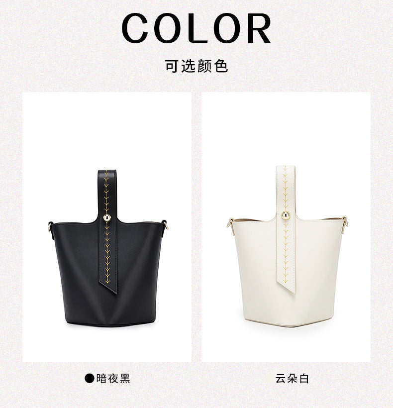 LOE New Style Water Bucket Bag minipebble Fashion Women's Bag Fortune Bucket Tote Bag Large Capacity Handbag for Women
