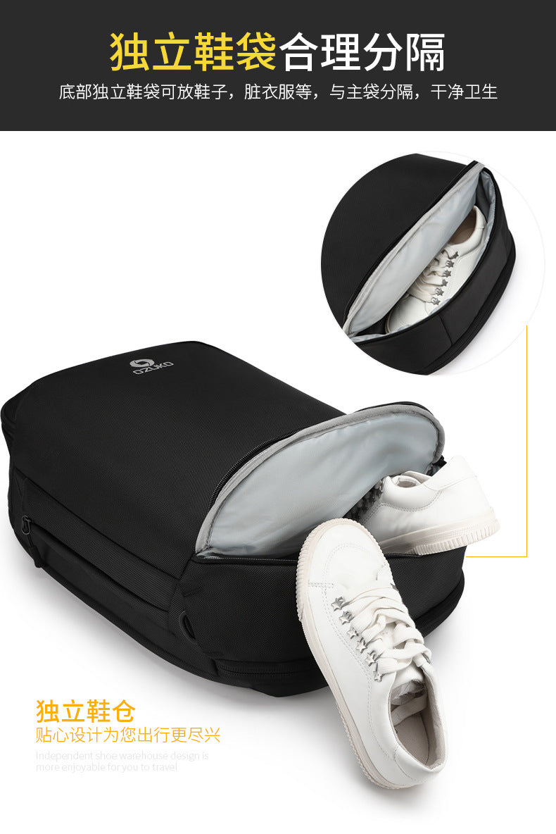 ozuko Business Backpack Men's Computer Backpack Large capacity simple trendy waterproof travel commuter bag