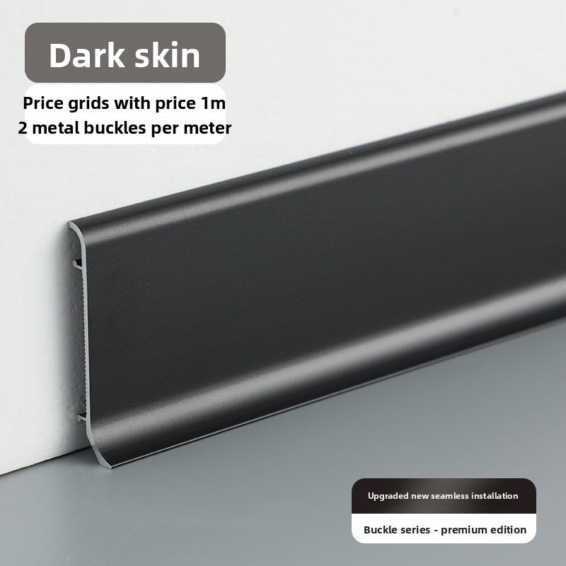 Aluminum alloy skirting board, ultra-thin cream-style baseboard decorative line, curved light-luxury metal snap-on skirting board