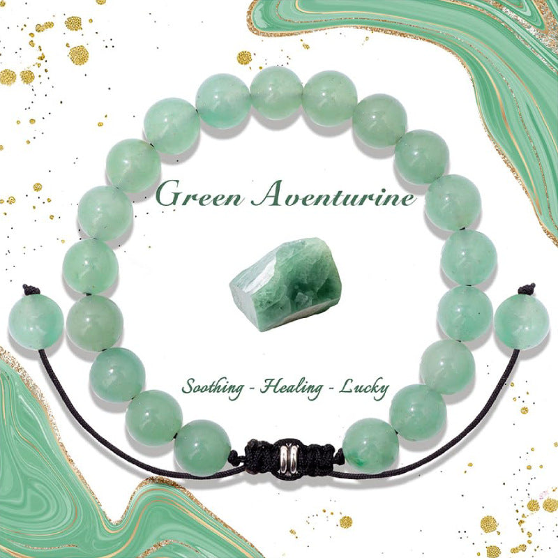 Natural Stone Crystal Beaded Bracelet4/6/8mm Chalcedony Turquoise Stretch Bracelet Lapis Tiger Eye Braided Bracelet