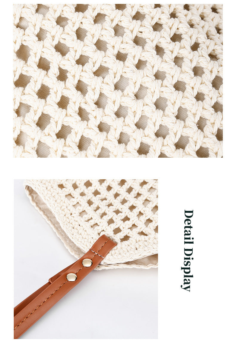 New Large Capacity Lazy Style Woven Bag for Women Versatile Artistic Shoulder Bag Beach Bag Cotton Rope Commuter Tote Bag