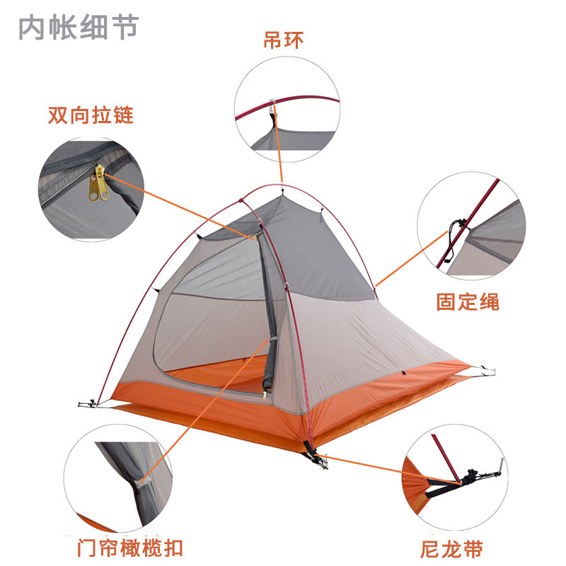 Wholesale Lightweight Hiking Tent Aluminum Pole Single Double Layer Tent Thickened Waterproof Camping Professional Mountaineering Tent Outdoor Camping