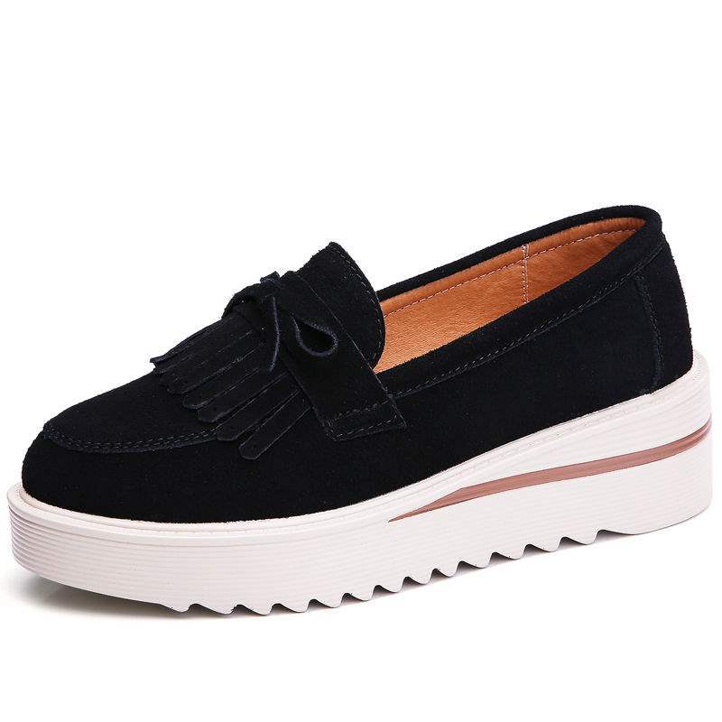 VIVIDENT New Spring and Autumn Platform Shoes for Women, Thick Sole Wedge, Large Size Slip-On Casual Mom Shoes