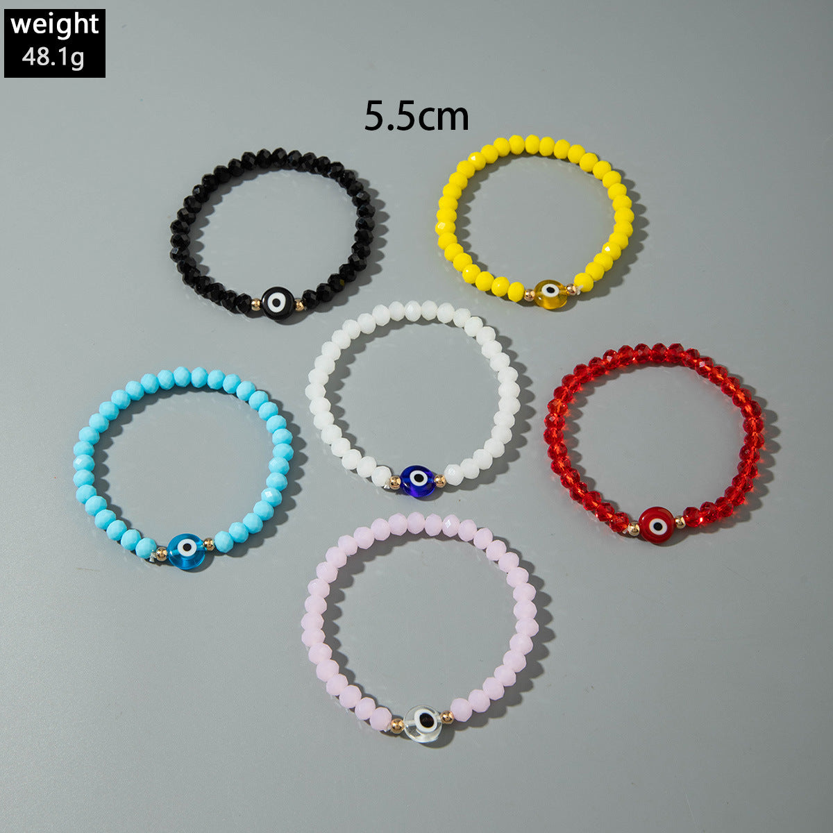 European and American Style Bracelet Colorful Devil's Eye Beaded Bracelet Simple Glass Eye Bracelet Wholesale