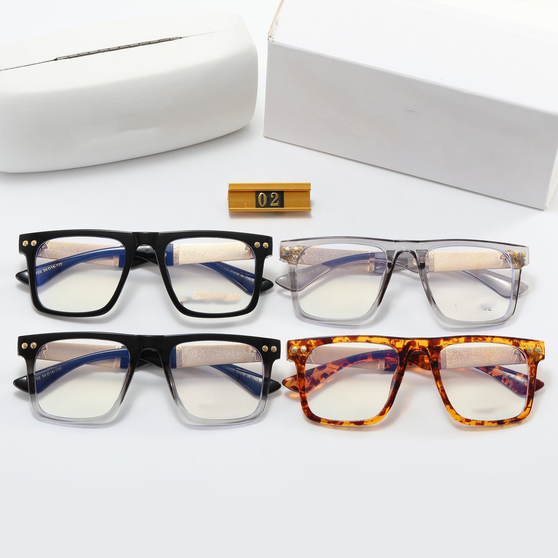 Fanjia European and American Metal Large Frame Sunglasses Personality Optical Frame Beauty Head Sunglasses Fashion Unisex Glasses