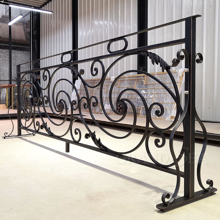 High Quality Modern Villa Residential Stair Wrought Iron Handrail with Customized Color & Size Long Service Life