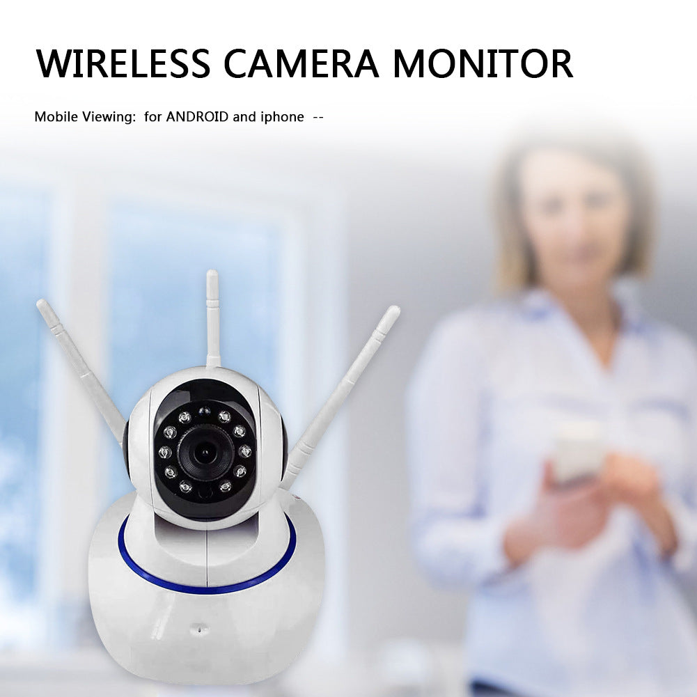 Yoosee Webcam with Three Antennas, Strong for Bald Heads Home Wireless Video Surveillance Camera Worth Watching APP