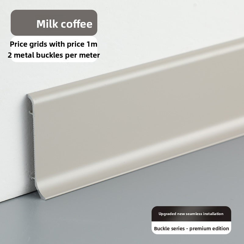 Aluminum alloy skirting board, ultra-thin cream-style baseboard decorative line, curved light-luxury metal snap-on skirting board