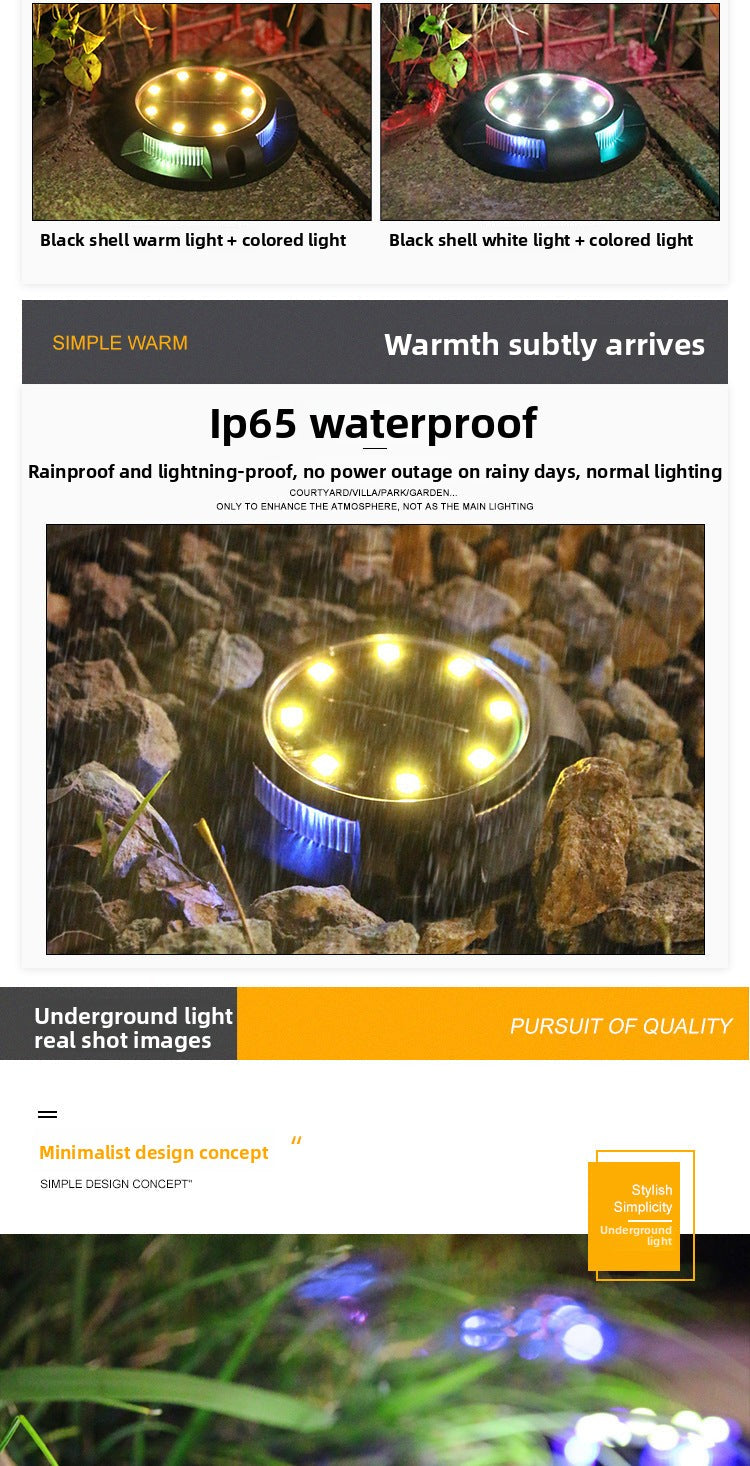 New Solar Ground Light Outdoor Waterproof Garden Light Landscape Light Garden Lawn Light Inground Light Stair Light