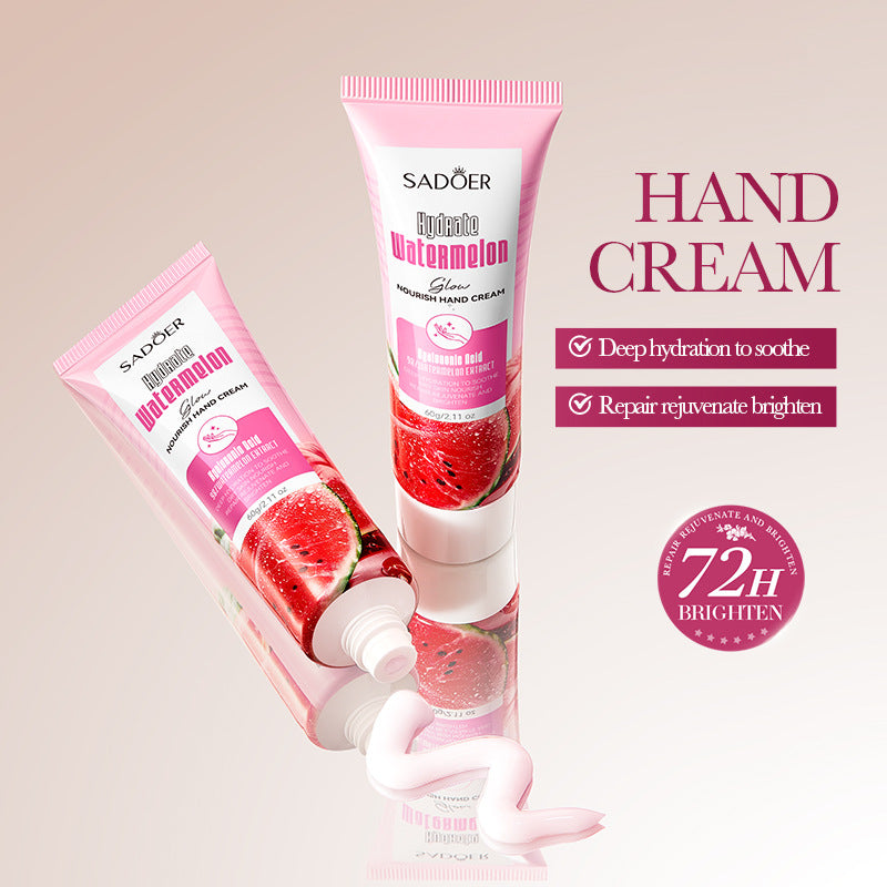 Niacinamide Watermelon Hand Cream SADOER Hydrating and Nourishing Autumn and Winter Hand Cream Cross-Border Foreign Trade Wholesale