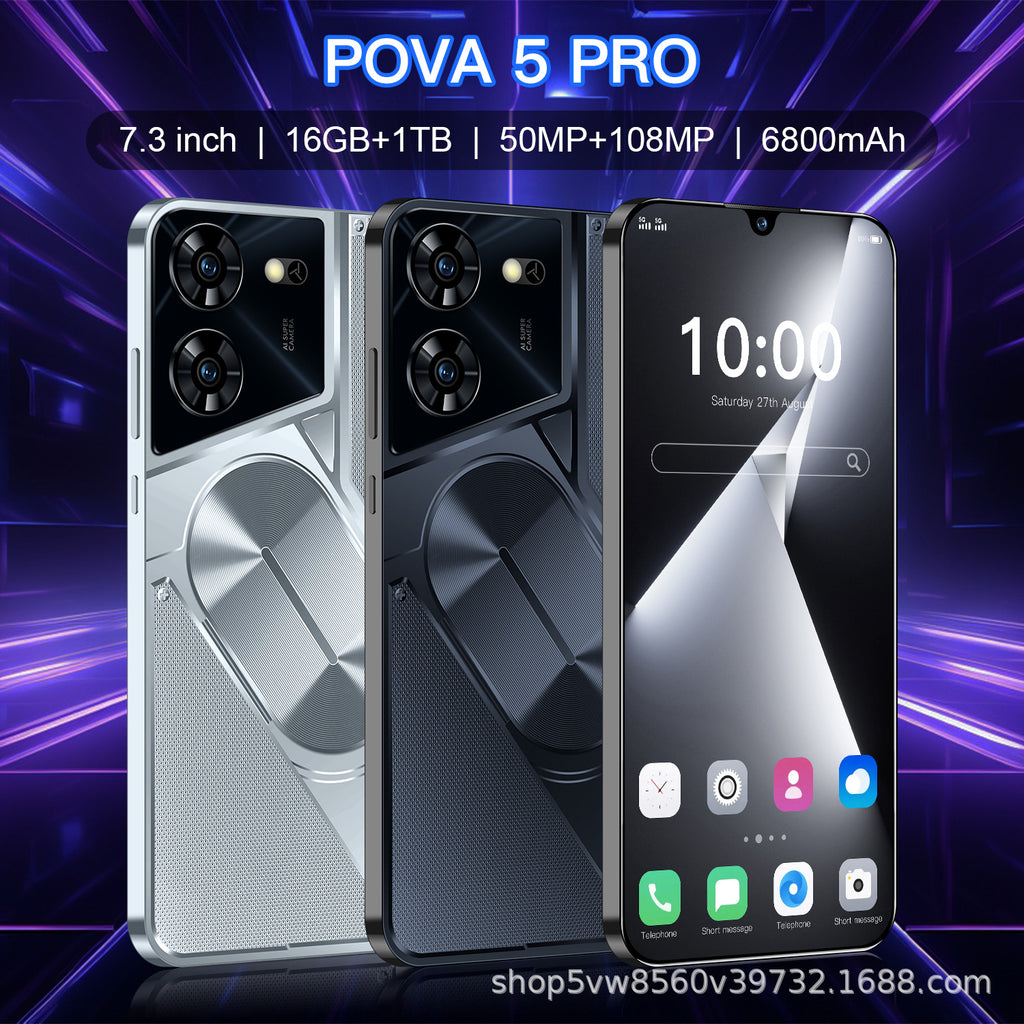 New Pova5 Intelligence5G Genuine Phone7.3Inch16+1T Android E-commerce