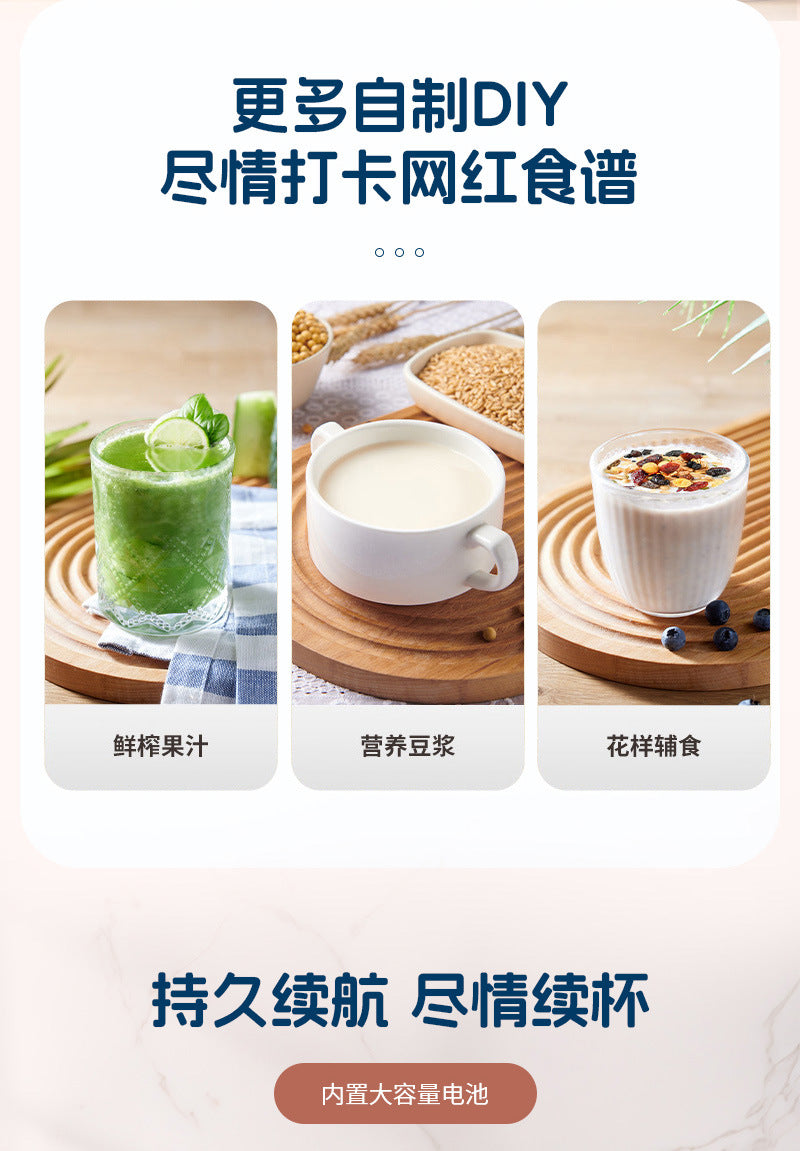 Portable juicer for home use, small ice crusher USB Rechargeable Juicing Cup Multifunctional Electric Juicer Juice Cup