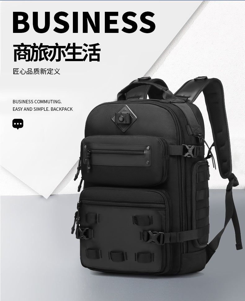 ozuko Men's Tactical Backpack Waterproof and Wear-Resistant Computer Backpack Outdoor Mountaineering Large Capacity Commuting Travel Bag