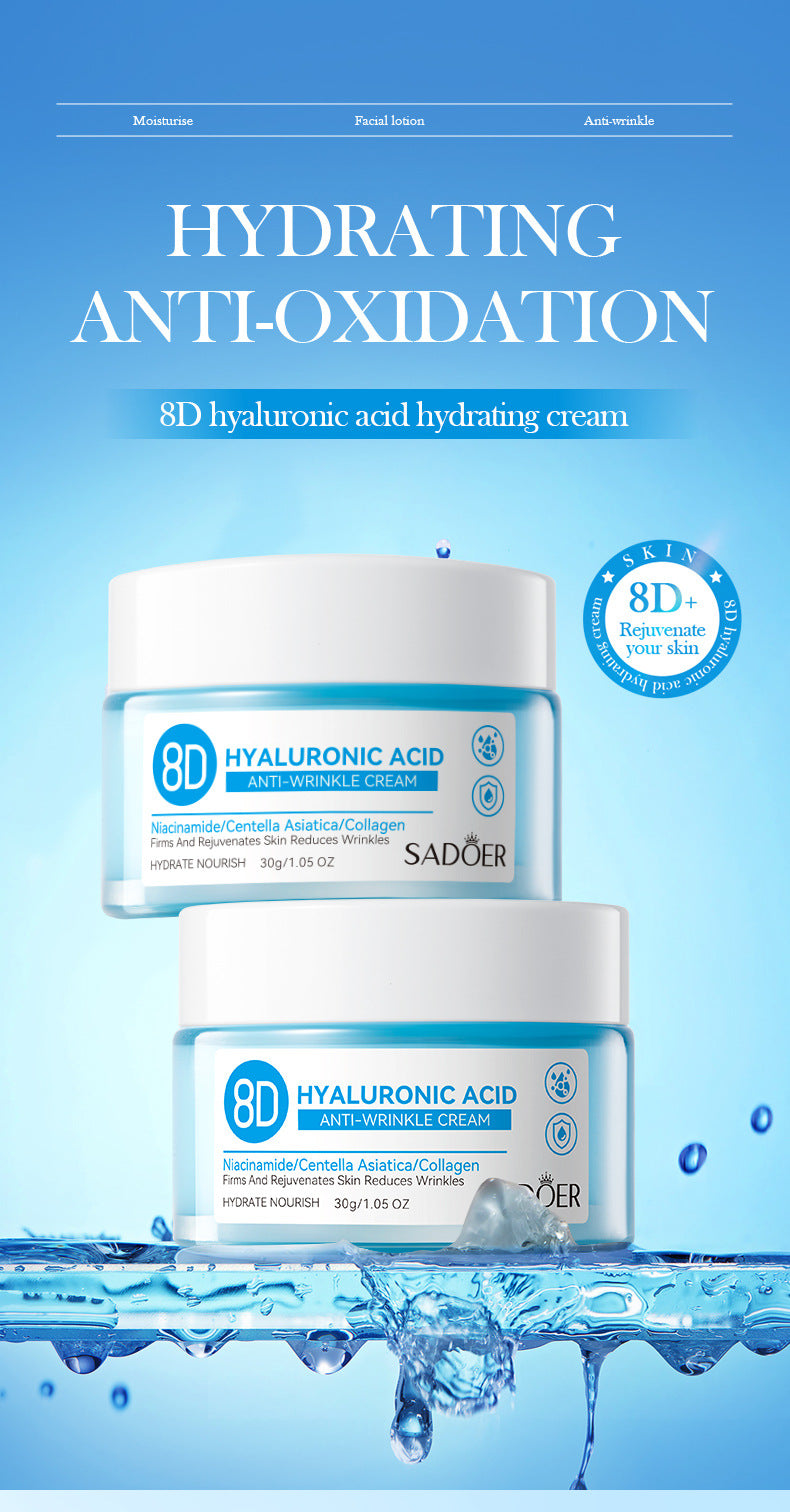 Hyaluronic Acid Face Cream SADOER8D Anti-wrinkle Hydrating Nourishing Face Cream Moisturizing and Rejuvenating  Foreign Trade Wholesale