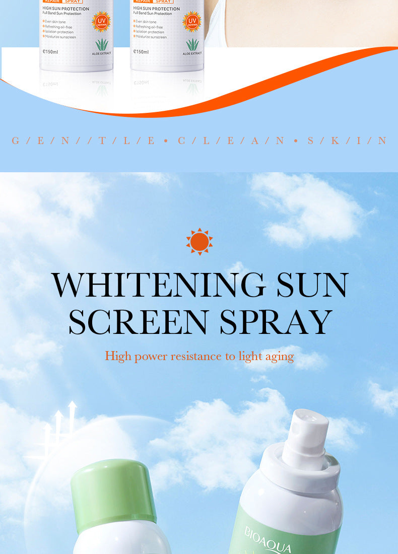 BIOAOUA Aloe Vera Sunscreen Sunscreen Isolation Refreshing Three-in-One Sunscreen Spray Wholesale