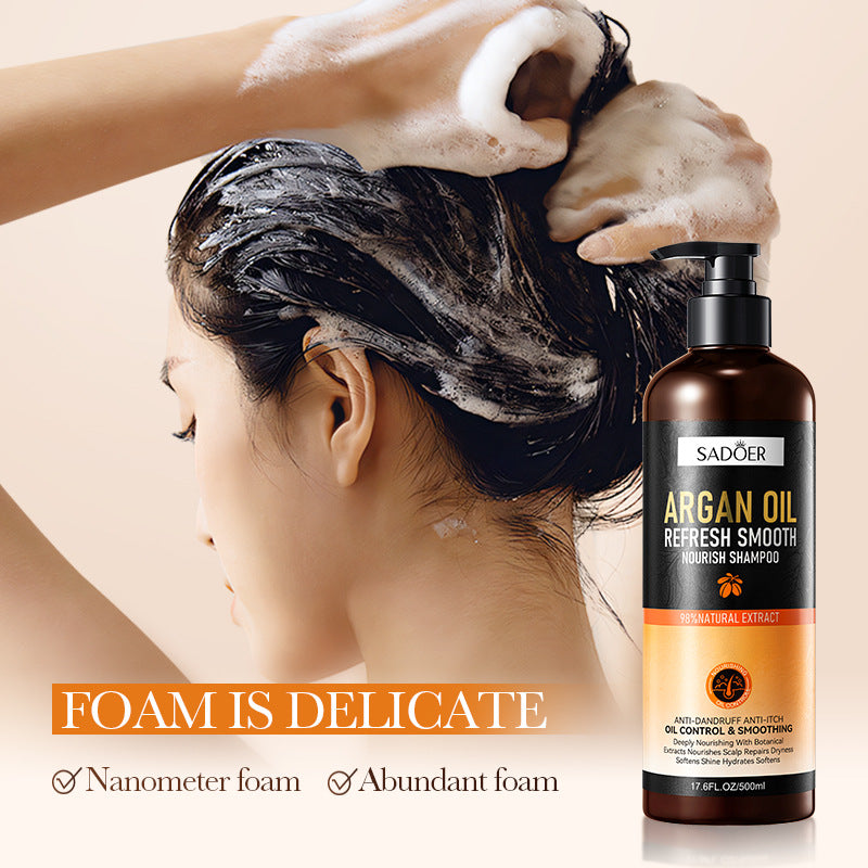 Argan Oil Shampoo500ml SADOER Smooth Anti-Dandruff Refreshing Conditioner Cross-Border Wholesale