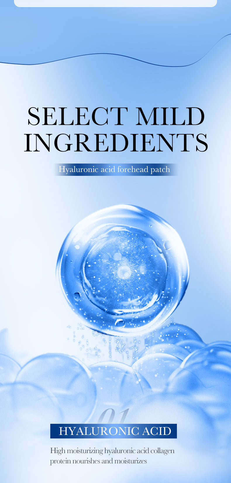 Hyaluronic Acid Forehead Patch SADOER Collagen Firming Improves Forehead Wrinkles  Wholesale