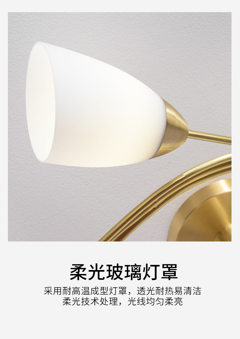 All-Copper Ceiling Light Nordic Style Bedroom Light Modern Simple Elegant Master Bedroom Room Light Creative Personality Living Room Light