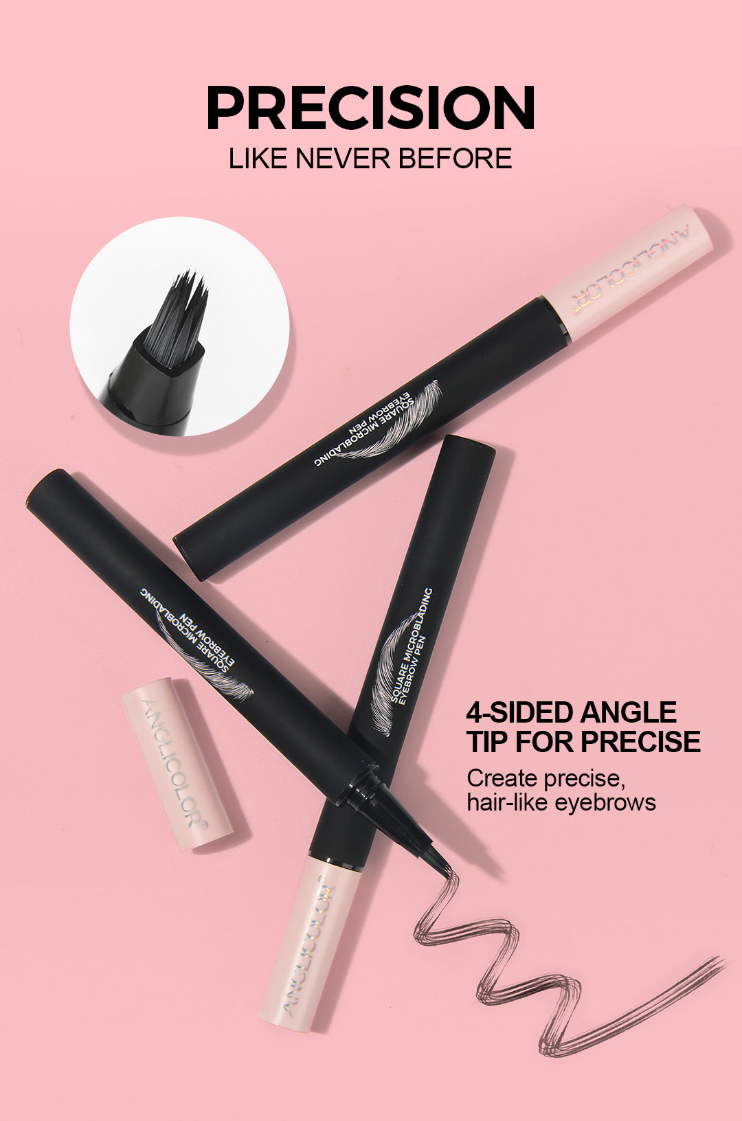 Four-Prong Eyebrow Pencil Wild Eyebrow Waterproof Smudge-Proof Four-Claw Split Liquid Eyebrow Pencil