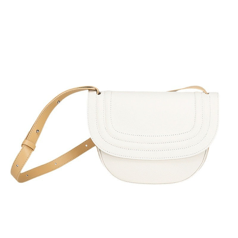 In Stock Trendy Retro Saddle Bag Semi-Circular Niche Texture Crossbody Women's Bag Simple Versatile Shoulder Bag for Women Daily Style