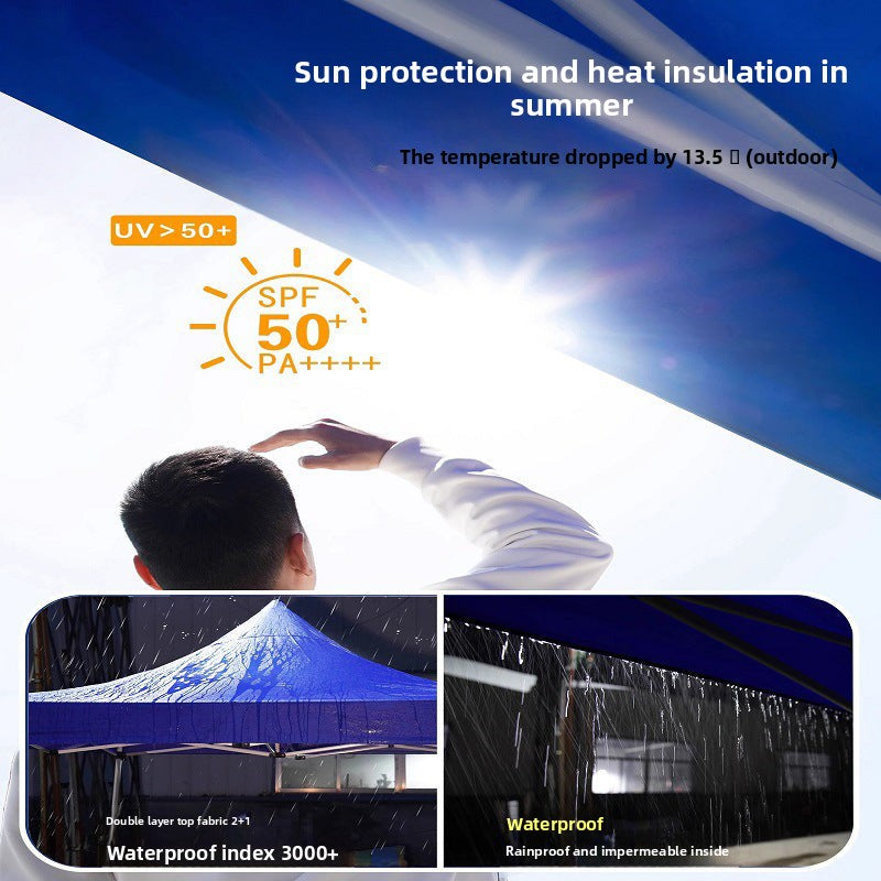 Four-Legged Rainproof Tent Four-Corner Sun Umbrella Outdoor Canopy Sunshade Stall Use Rain Cover Retractable Folding Tent