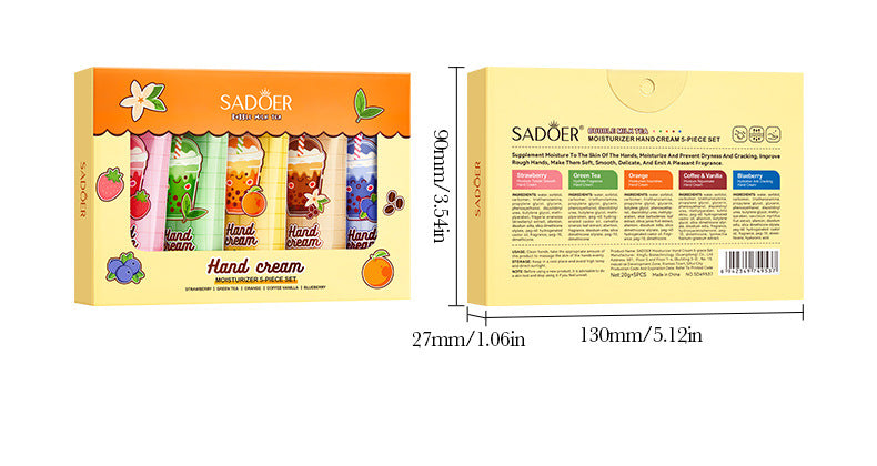 Milk Tea Fruit Fragrance Hand Cream Set SADOER Autumn and winter hand cream  foreign trade wholesale