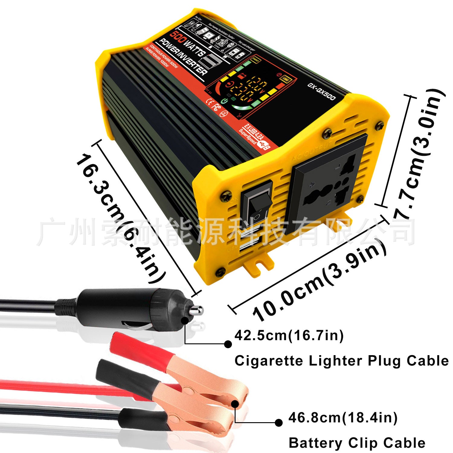 Car and Home Inverter12V Turn110V220V 500W Smart Display car power inverter
