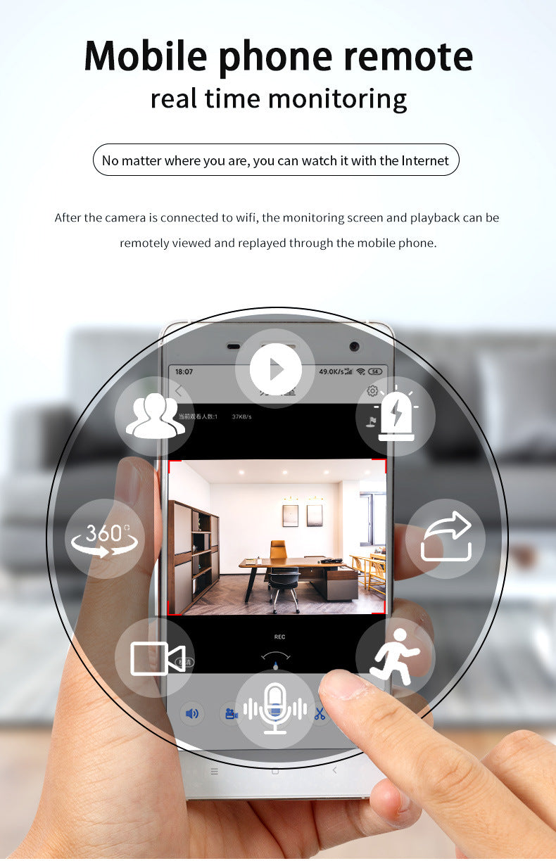 wifi Shake Head Camera Indoor Intelligent Monitoring Alarm Night Vision HD Home Remote Camera Infrared