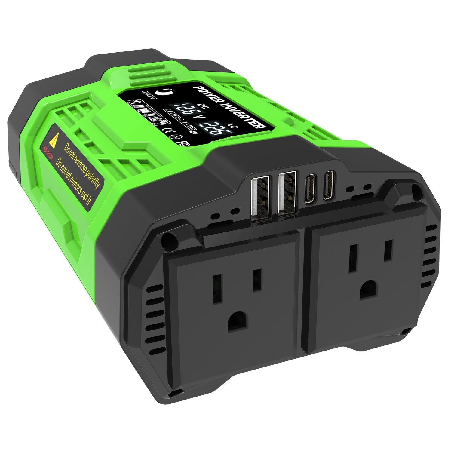 Vehicle Inverter200W300W600W12V Turn110V/220V With dual sockets USB/Type-C Converter