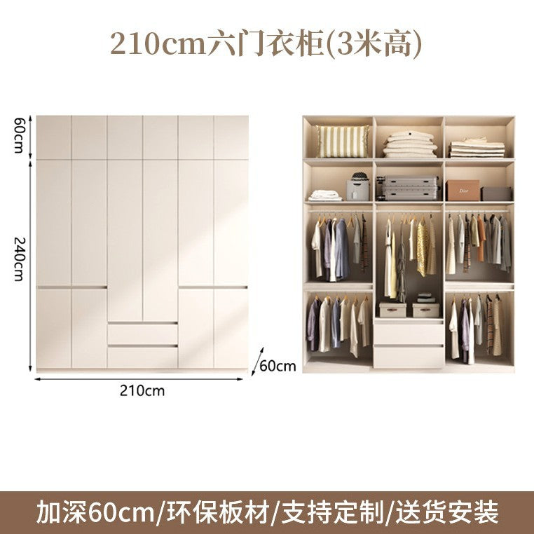 Raise the door to the ceiling2.5-3Large Wardrobe for Home Bedroom, Large Capacity Hanging Clothes Area, Multi-Section Large Closet