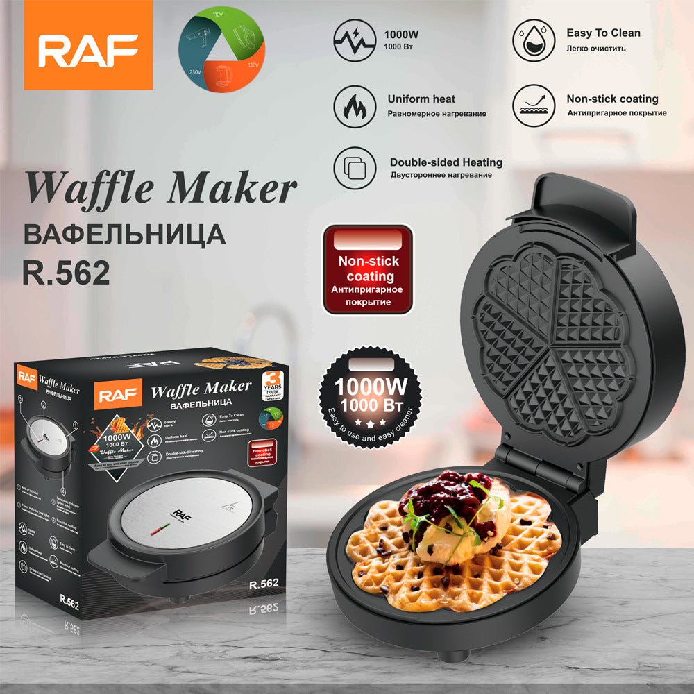 RAF European and American Household Breakfast Machine Waffle Maker Fully Automatic Mini Double-Sided Heating Electric Griddle Light Food Machine
