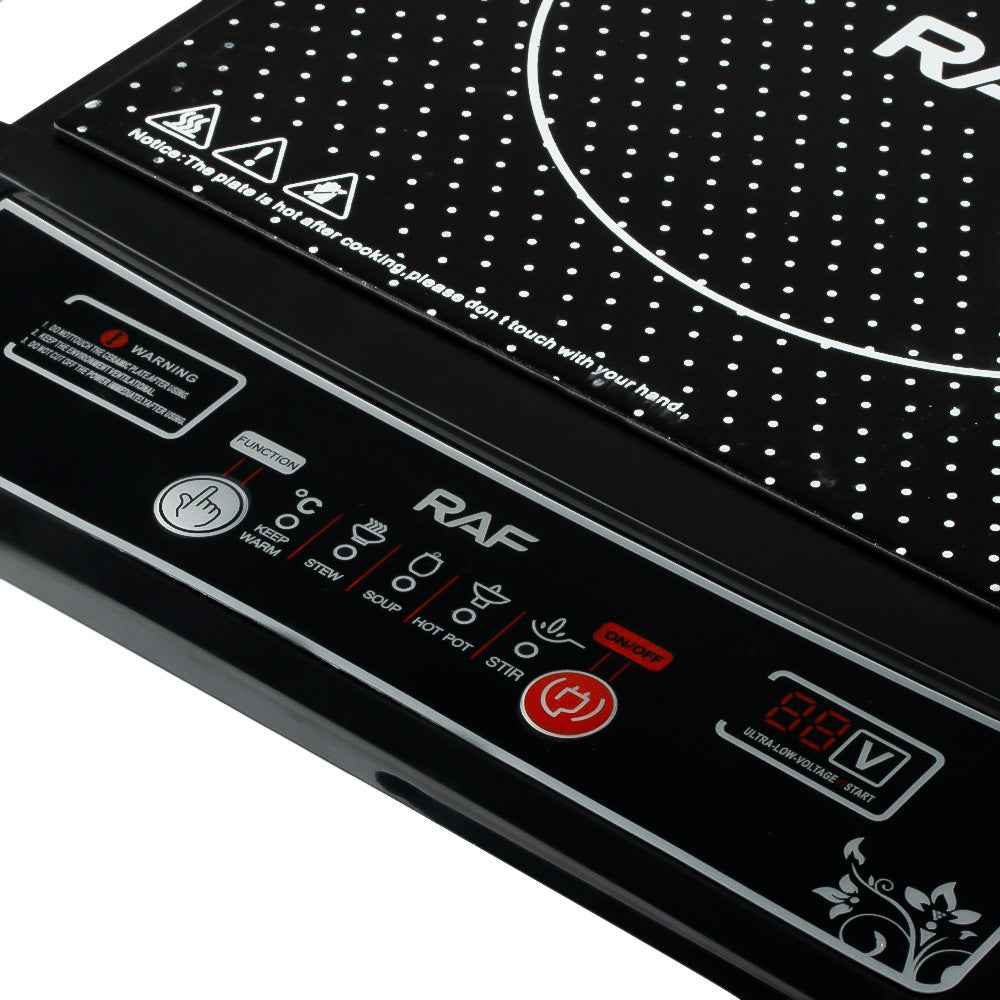 RAF European Standard Induction Cooker Household Button Smart Stir-fry Hot Pot Waterproof Ceramic Panel2000W