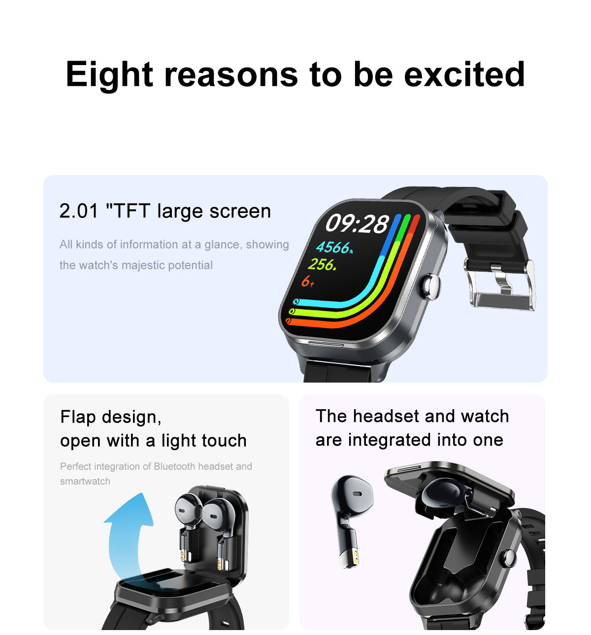 D8 Pro Smart Watch Bluetooth Call True Heart Rate Step Sleep Monitoring Hidden Bluetooth Earphone Sports