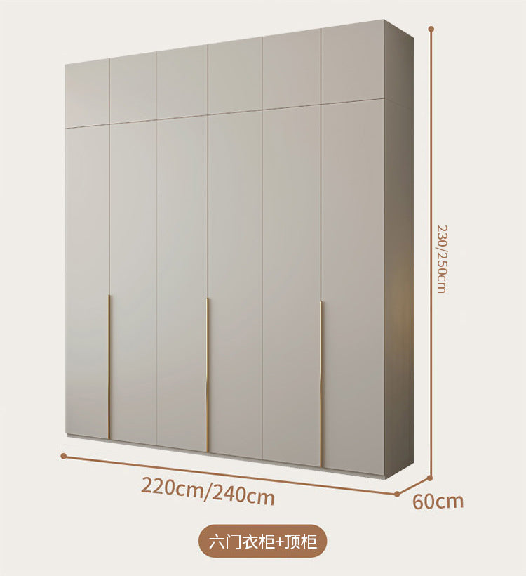 Cream Style Solid Wood Wardrobe Modern Simple Bedroom Storage Cabinet One Door to Ceiling Economical Small Apartment Home Large Wardrobe