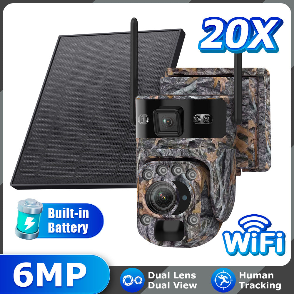 Specially designed for the new bush camouflage pattern4G Solar-powered Camera6MP Hd202x Zoom Surveillance Camera