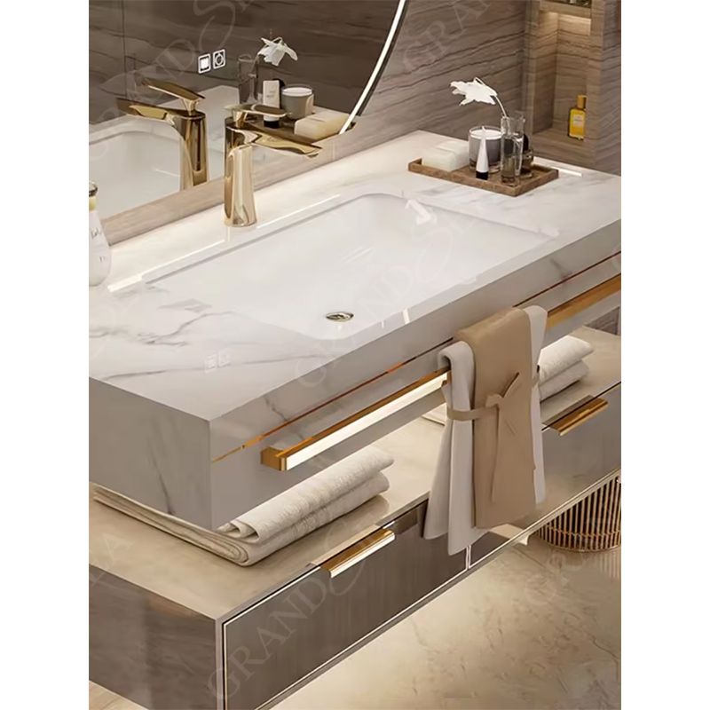 Luxury Floating Designer Bathroom Cabinet Vanities Furniture Sinks Wall Mounted Designs Double Washing Basin Set