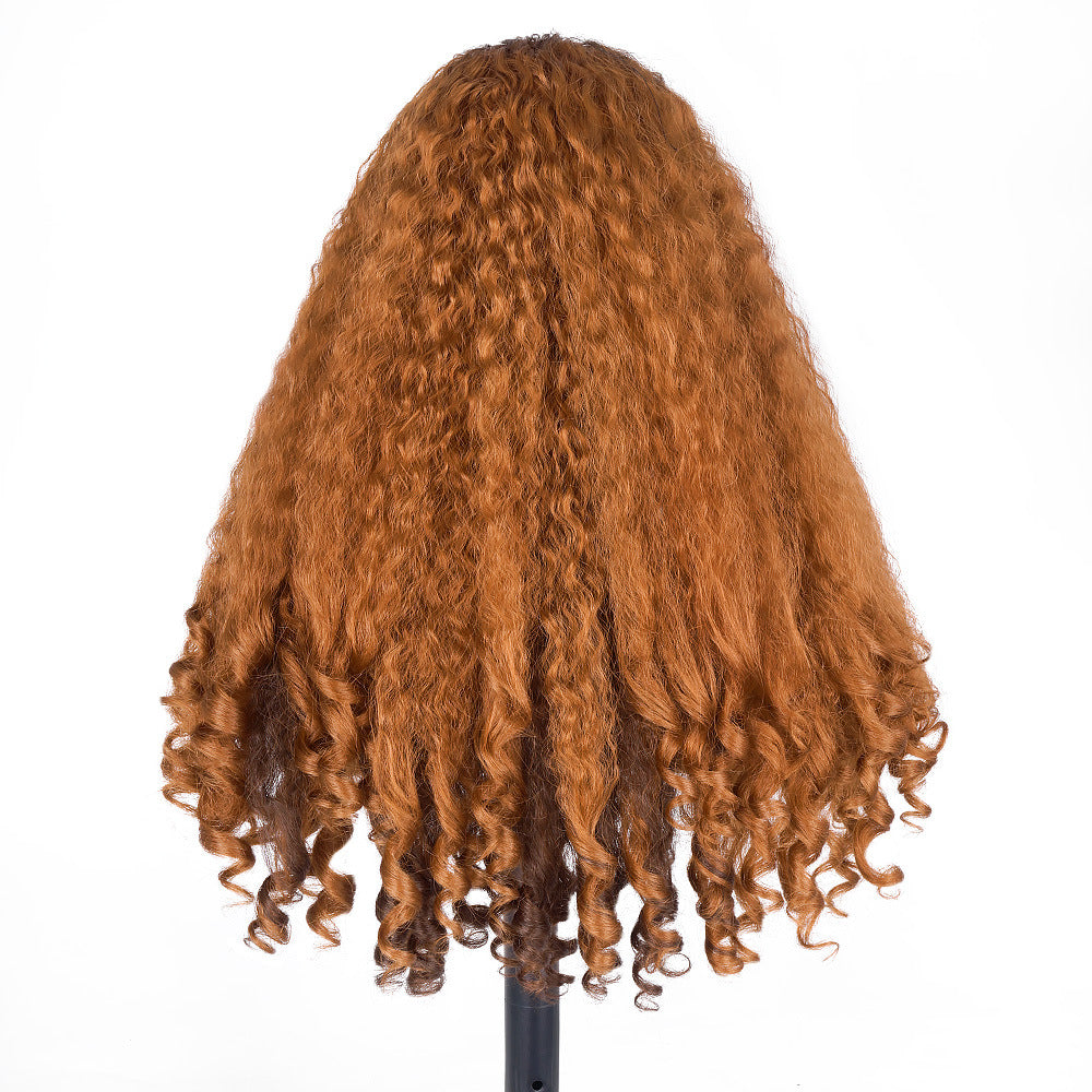 Matte Head Cover 99J V part Afro Curly Wig