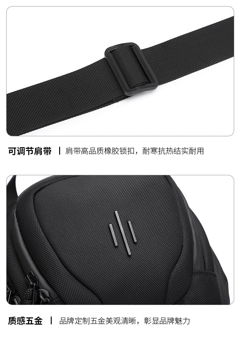 OZUKO Men's Chest Bag Waterproof Crossbody Bag Business Simple Crossbody Bag Trendy Commuter Small Backpack High-End Feel