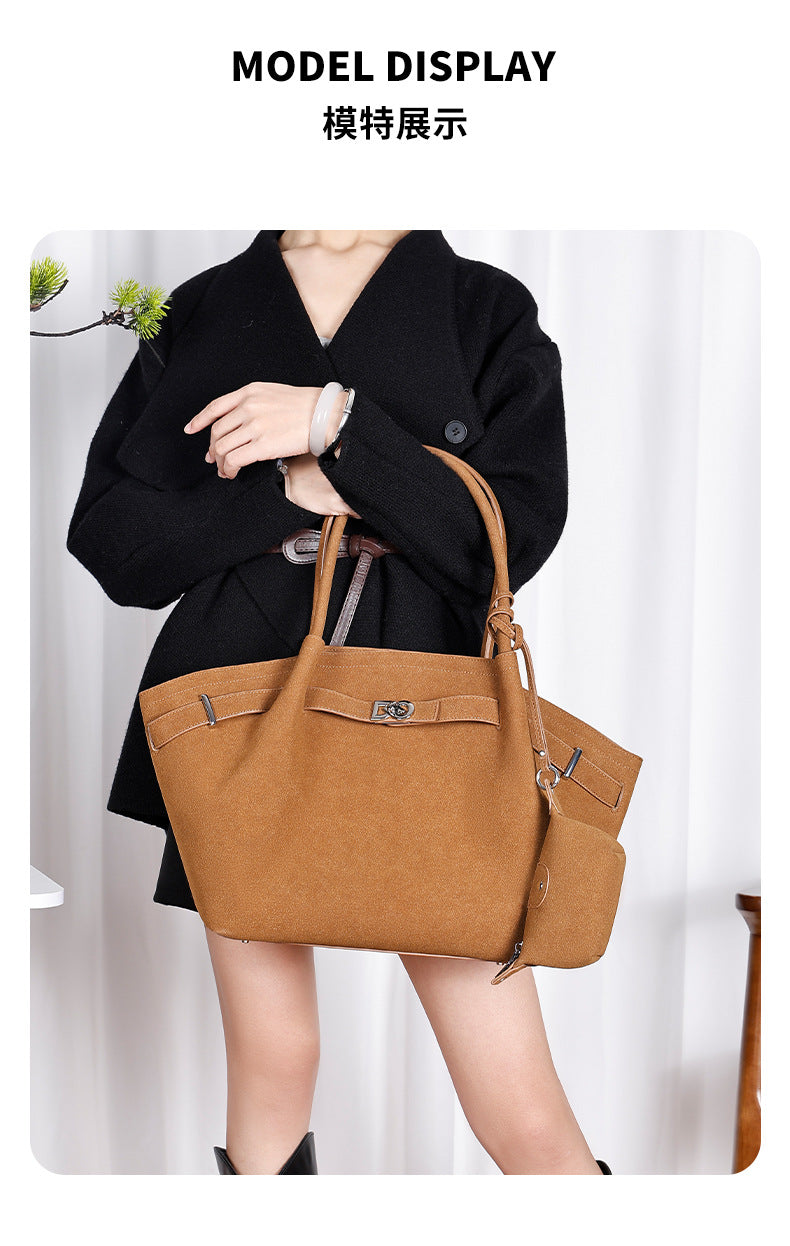 European and American Fashion High-End Handheld Tote Bag for Women New Versatile Trendy Pleated Stylish Single Shoulder Crossbody Bag