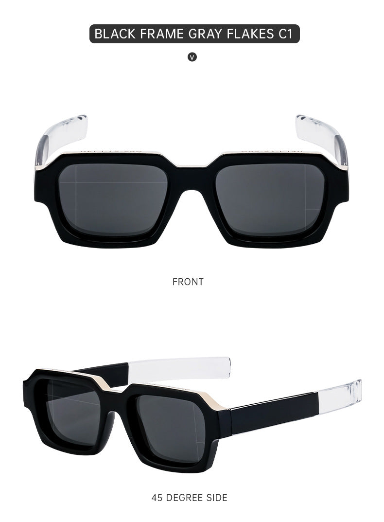 New Fashion Square Frame Sunglasses for Men and Women with a High-End Feel INS European and American style sunglasses outdoor glasses sglasses